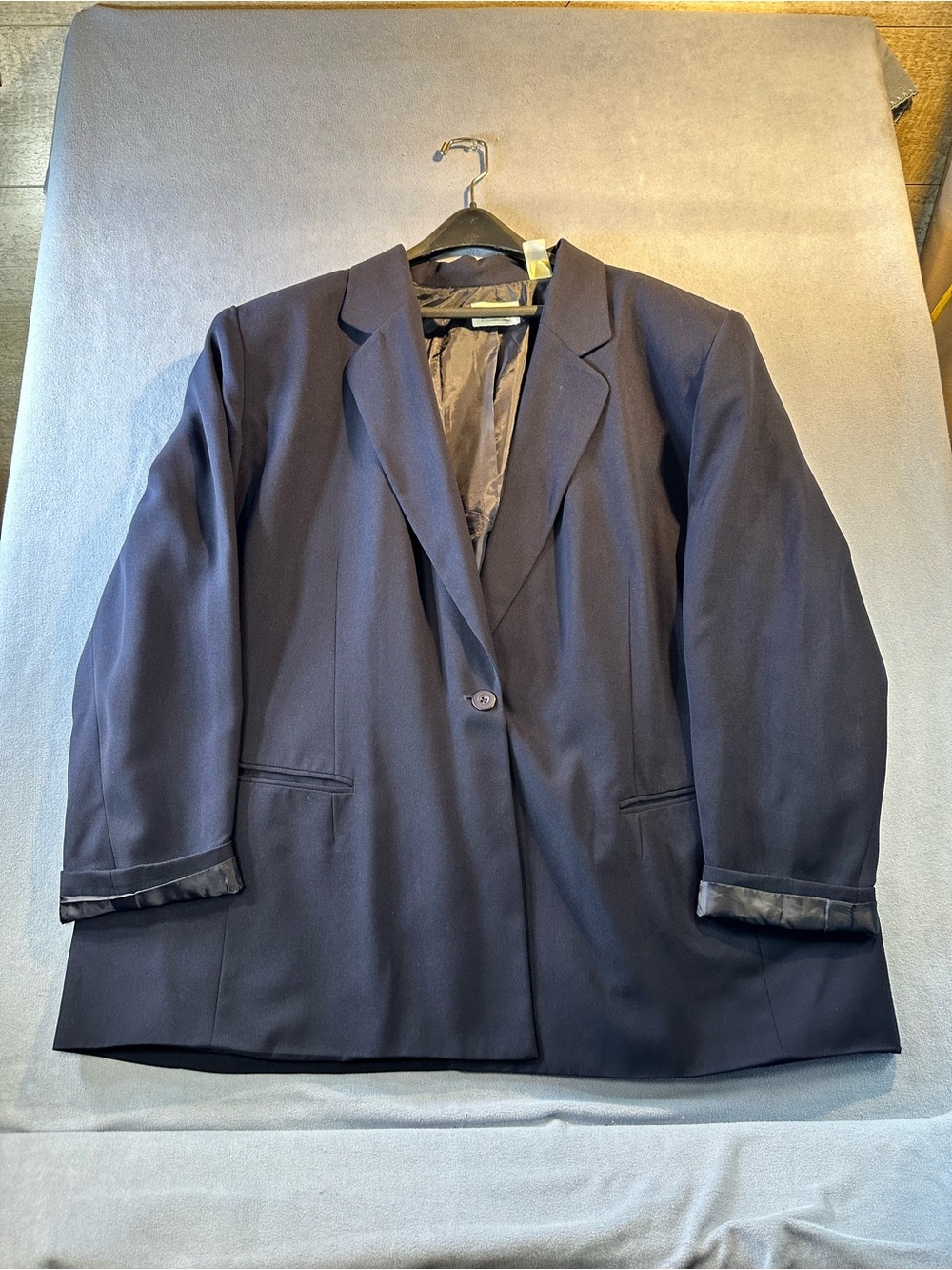 Vintage Villager by Liz Claiborne Navy Blue Oversized Blazer Jacket Sz 24W